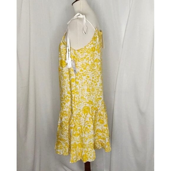 Joie Dress M Linen Floral Yellow Nala Summer Resort Cruise NEW - Picture 6 of 16